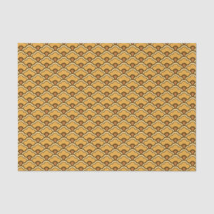 Papel De Seda Scallops de Deco, ouro da mostarda e Brown