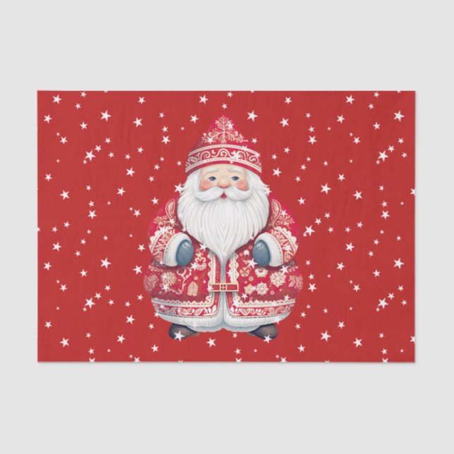 Papel De Seda Scandinavian Folk Santa Claus (Frente )