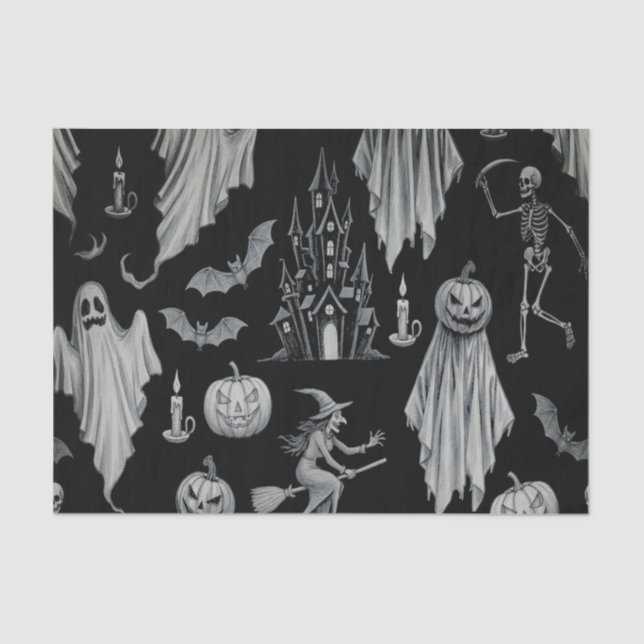 Papel De Seda Scary Ghost Halloween (Frente )