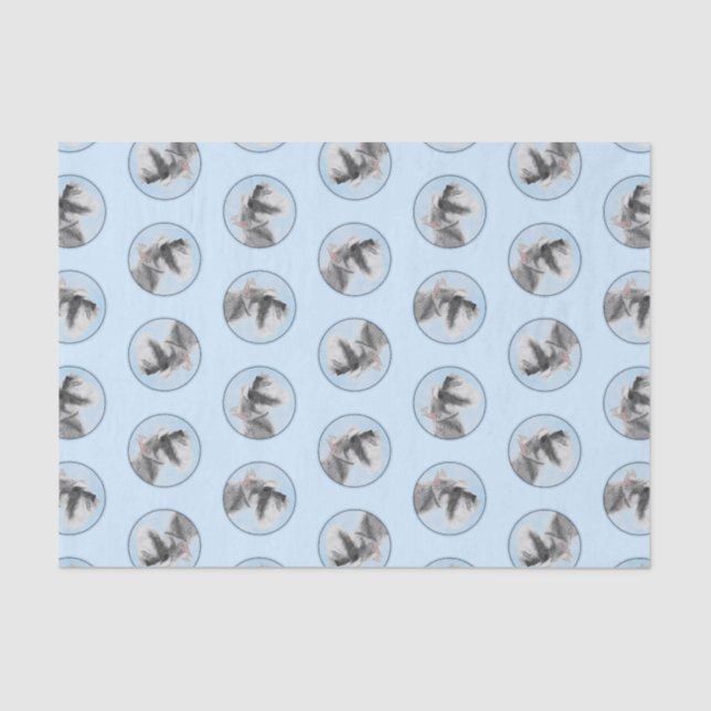 Papel De Seda Schnauzer Pintando Arte Cachorada Gigante Padrão (Frente )