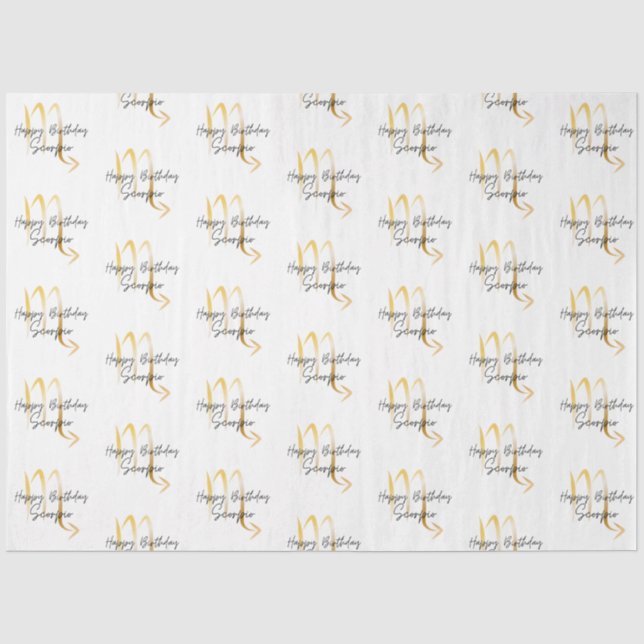 Papel De Seda Scorpio Birthday Wrap (Frente )