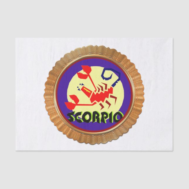 Papel De Seda Scorpio Cartoon Zodiac Astrology design (Frente )