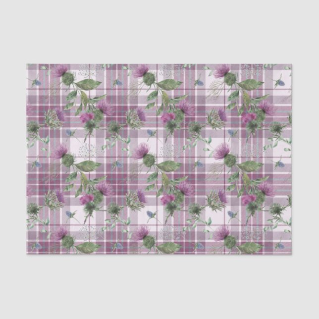 Papel De Seda Scottish Floral and Tartan Series Design 14 (Frente )