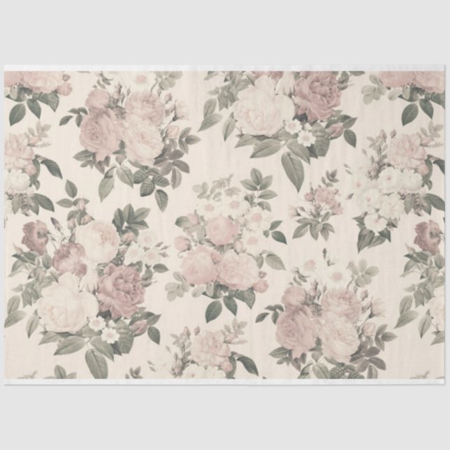 Papel De Seda Scrappy Pink Floral Series Design 2 (Frente )