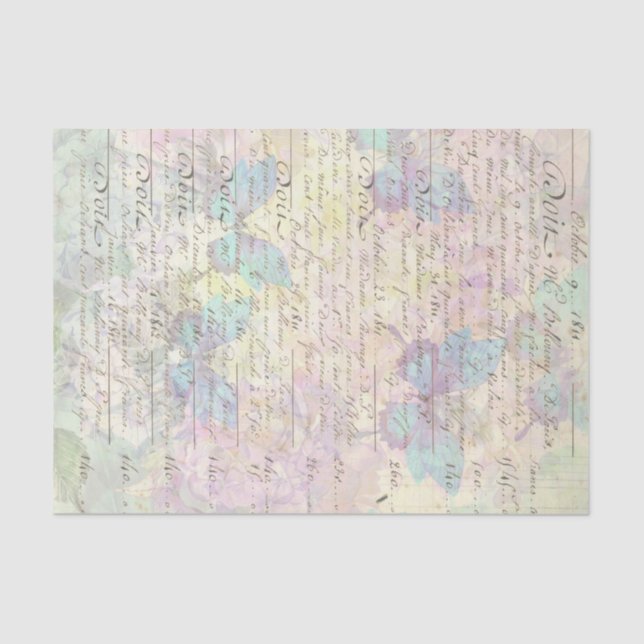 Papel De Seda Script de Esmaecimento com Dissociação de Butterfl (Frente )