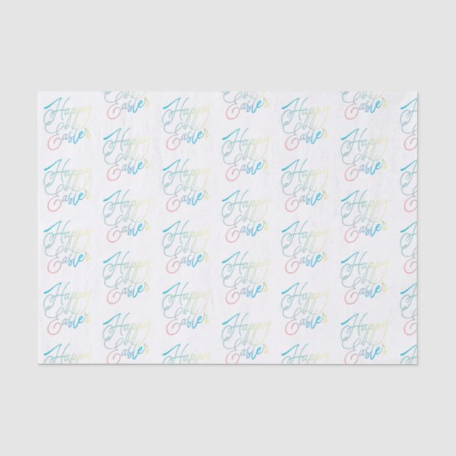 Papel De Seda Script de gradiente de Felz pascoa criado à mão (Frente )