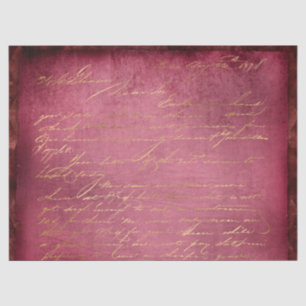 Papel De Seda Script Dourado na página de dissociação vermelh