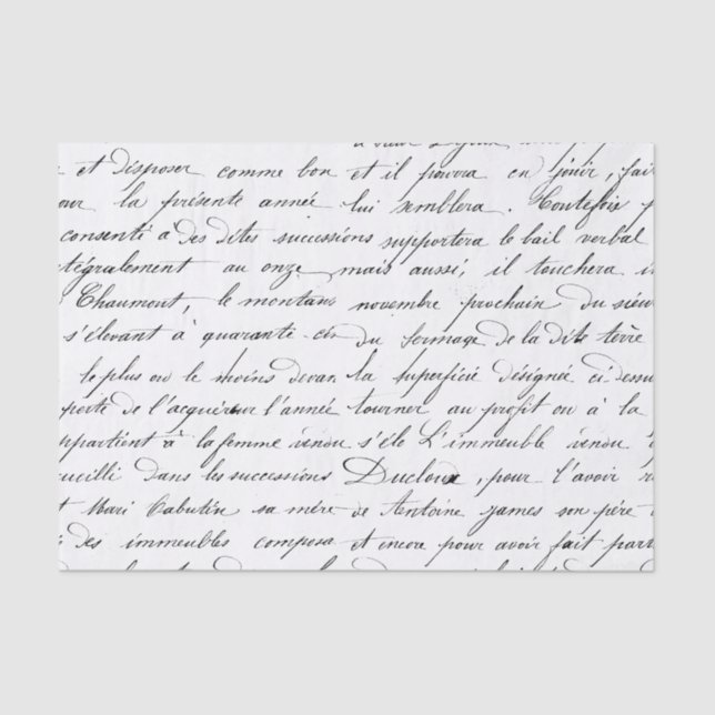 Papel De Seda Script francês Vintage (Frente )