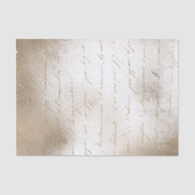 Papel De Seda Script Manuscrito de Vintage (Frente )