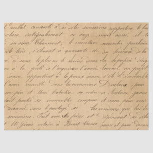 Papel De Seda Script Preto na Decoupage do Tan