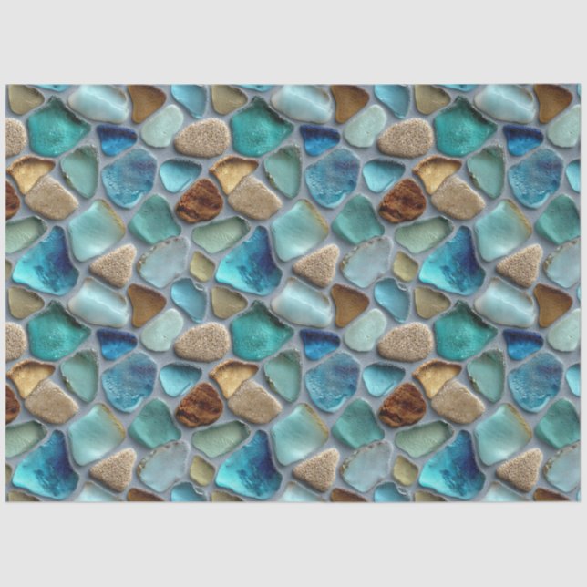 Papel De Seda Sea Glass Pattern Decoupage (Frente )