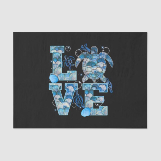 Papel De Seda Sea Turtle Love Shirt Ocean Beach Animal Lovers (Frente )