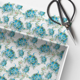 Papel De Seda Sea Turtle Tissue Paper Tropical Praia Natal