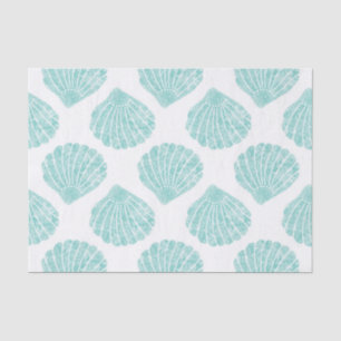 Papel De Seda Seafoam Seashell Pattern