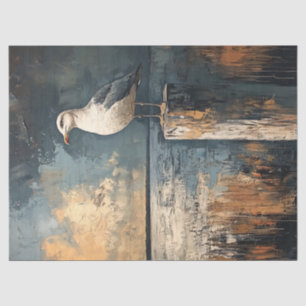 Papel De Seda Seagull em uma Posta Desanexação de Arte de Pintur