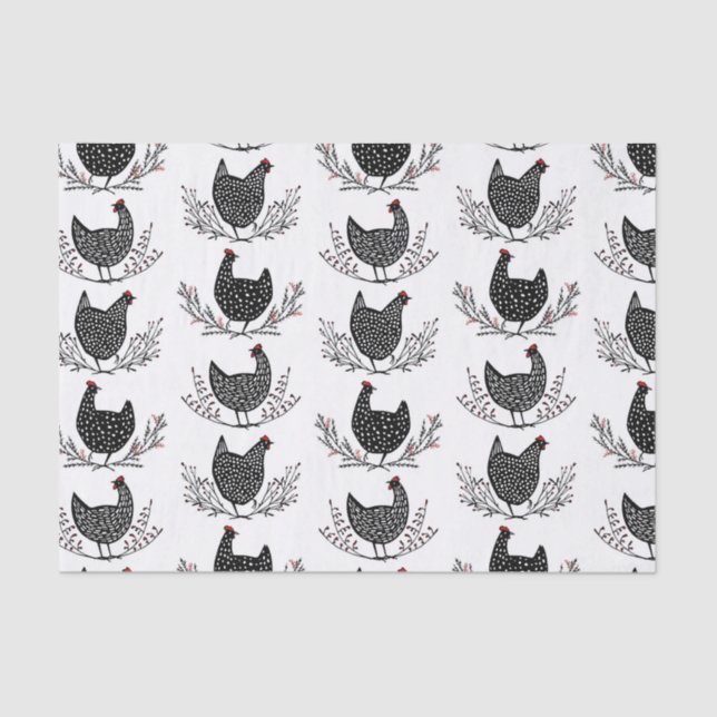 Papel De Seda Seamless chicken pattern (Frente )