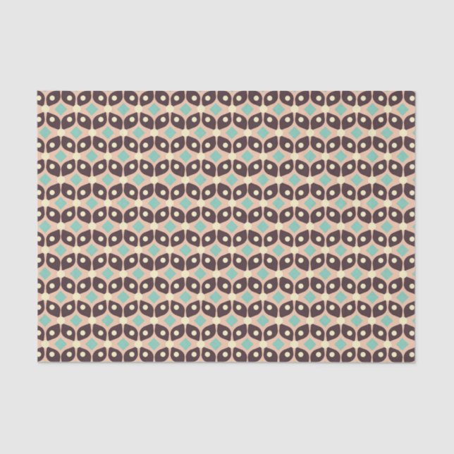 Papel De Seda Seamless geometric pattern in dark brown leaf  (Frente )