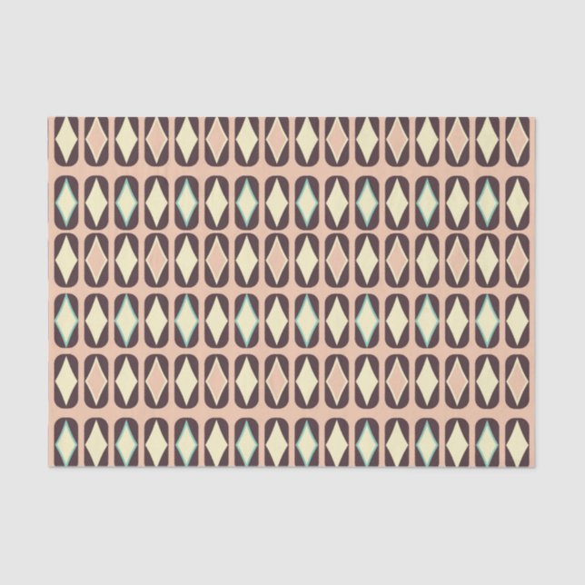 Papel De Seda Seamless geometric pattern in dark brown leaf  (Frente )