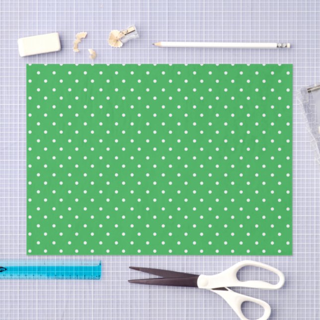 Papel De Seda Seamless green background polka dot pattern (Arte )