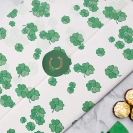 Papel De Seda Seamless Lucky Four-Leaf Clover Pattern