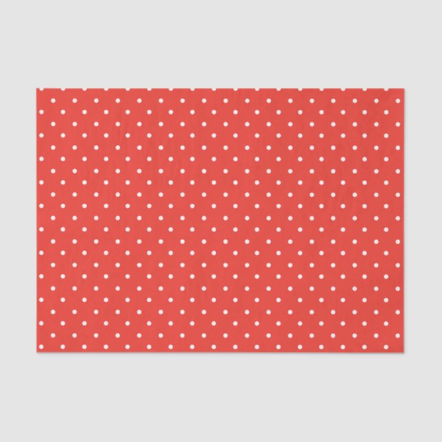 Papel De Seda Seamless red background polka dot pattern (Frente )