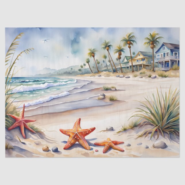 Papel De Seda Seashell na praia (Frente )