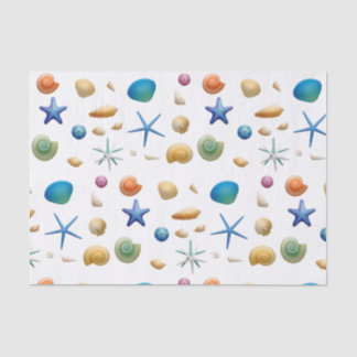 Papel De Seda Seashells multicoloridos