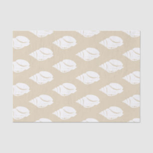Papel De Seda Seashells & Taupe brancos litorais