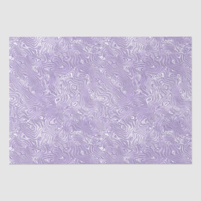 Papel De Seda Seda Moire Padrão Pequeno em Lilás Lavanda (Frente )
