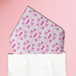 Papel De Seda Segundo aniversário de Páscoa rosa