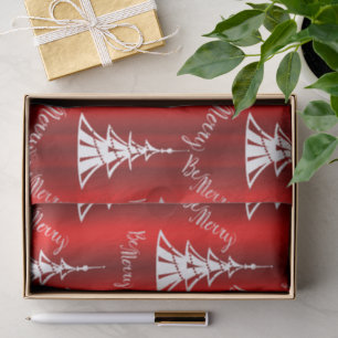 Papel De Seda Seja Feliz Natal Vermelho