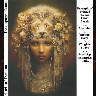 Papel De Seda Sekhmet Lioness Goddess Portrait EW1 Decoupage