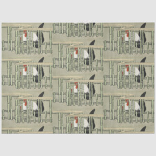 Papel De Seda Sekka Roosters de Momoyogusa Arte Japonesa