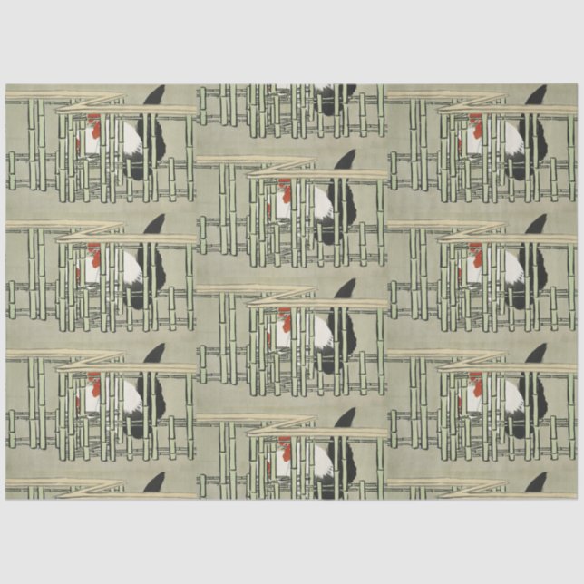 Papel De Seda Sekka Roosters de Momoyogusa Arte Japonesa (Frente )