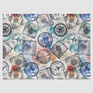Papel De Seda Selo de Passaporte Rústico Padrão de Viagem (2)