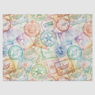 Papel De Seda Selo de Passaporte Rústico Padrão de Viagem (3)