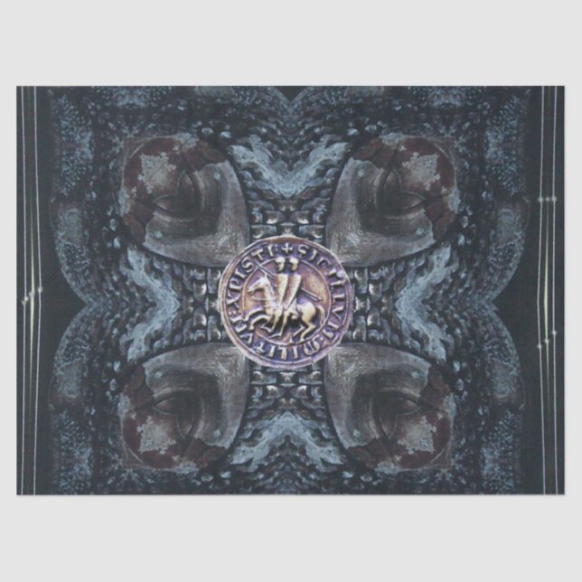 Papel De Seda SELO DO MODELO KNIGHTS SOBRE O FERRO CRUZADO A pre (Frente )