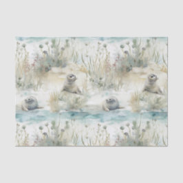 Papel De Seda Selos de Aquarela Costeiros