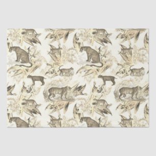 Papel De Seda Selva de Gatos Selvagens de Beige Toile