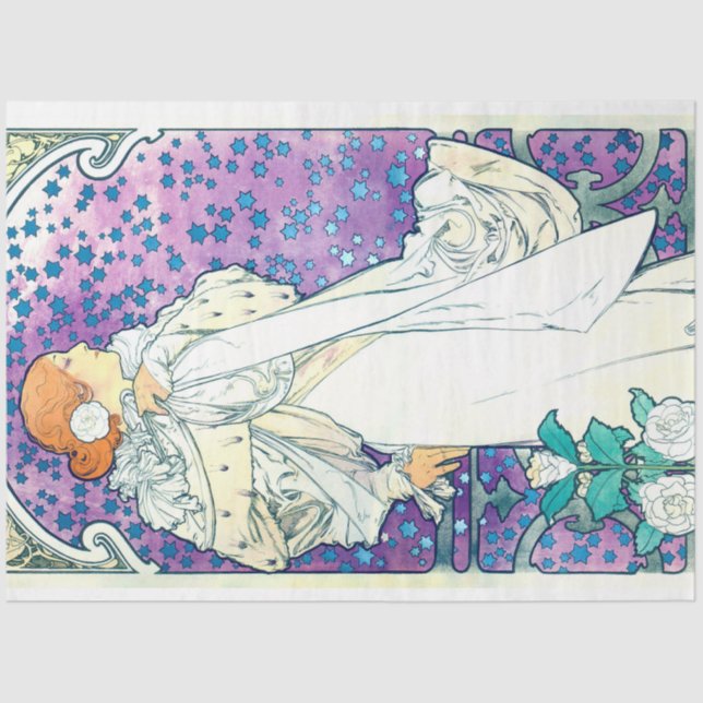 Papel De Seda Senhora dos Camelias, Alphonse Mucha (Frente )