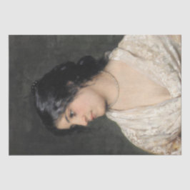 Papel De Seda Senhora Elegante com Colar de Pérolas