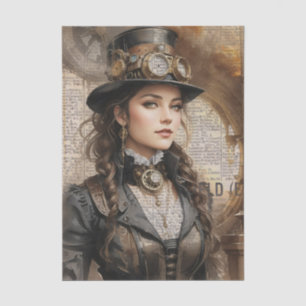 Papel De Seda Senhora Steampunk, Mulher Vitoriana Ephemera