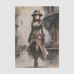 Papel De Seda Senhora Steampunk, Mulher Vitoriana Ephemera