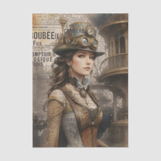 Papel De Seda Senhora Steampunk, Mulher Vitoriana Ephemera