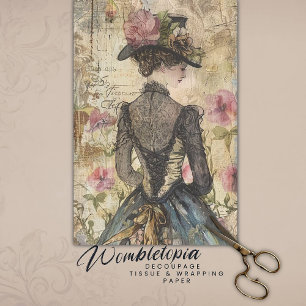 Papel De Seda Senhora Victoriana Elegante Ephemera de dissocia