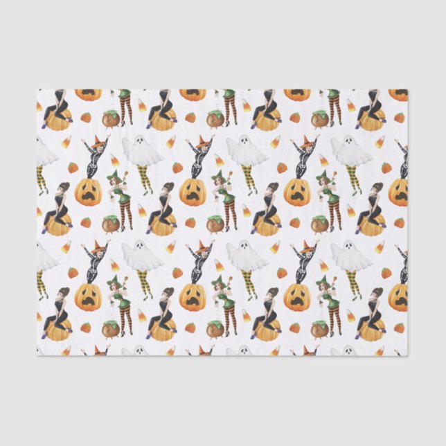 Papel De Seda Senhoras da Bruxa de Na moda de Fashion do Hallowe (Frente )