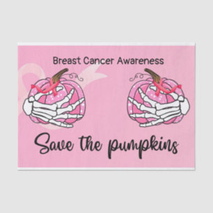 Papel De Seda Sensibilização do Cancer da Mama Salve os Pumpkins