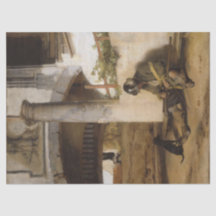 Sentinela guardando um portão com seu cachorro de 