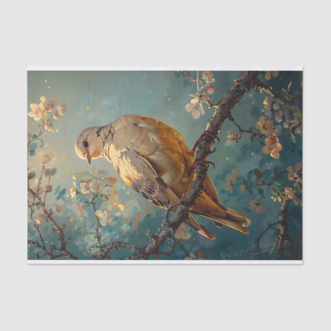 Papel De Seda Separação de Ephemera da pintura de óleo de pomba  (Frente )