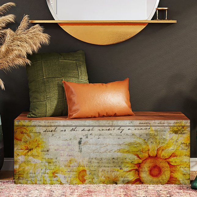 Papel De Seda Separação de Manuscrito e Girassóis (Criador carregado)